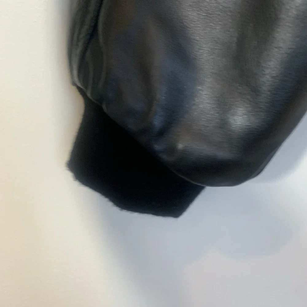 Vintage Mens Delphi Racing Varsity Jacket 2XL‎ Black Embroidered Leather Sleeves